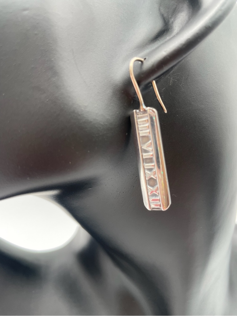 Tiffany & Co Atlas Roman Numeral Sterling Silver Dangle Earrings